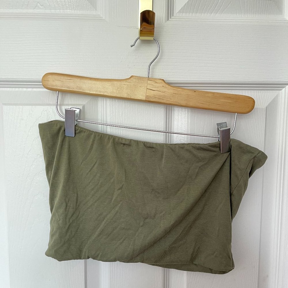 Army Green Bandeau Crop Top